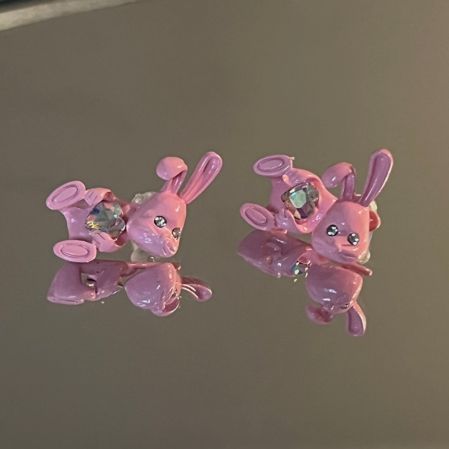 Pink Bunny Earrings