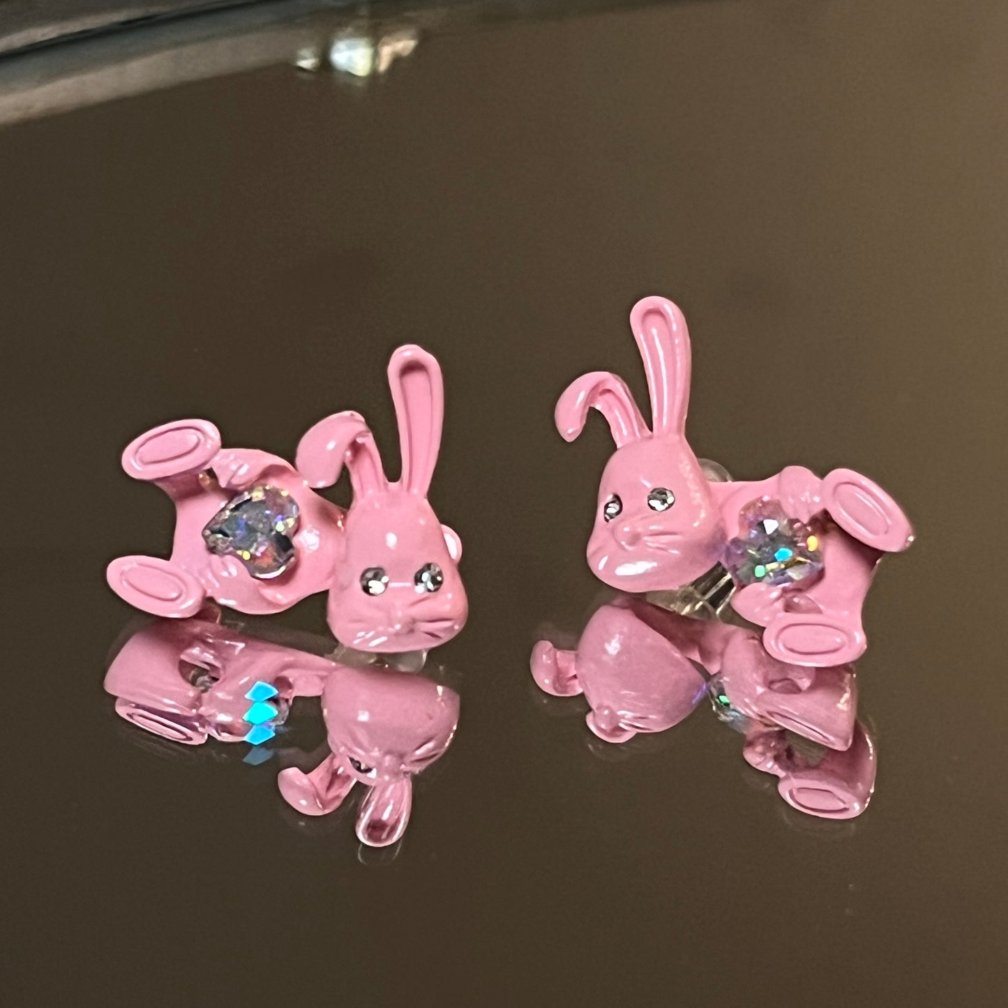 Pink Bunny Earrings