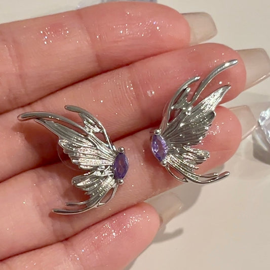 Amethyst Butterfly Earrings