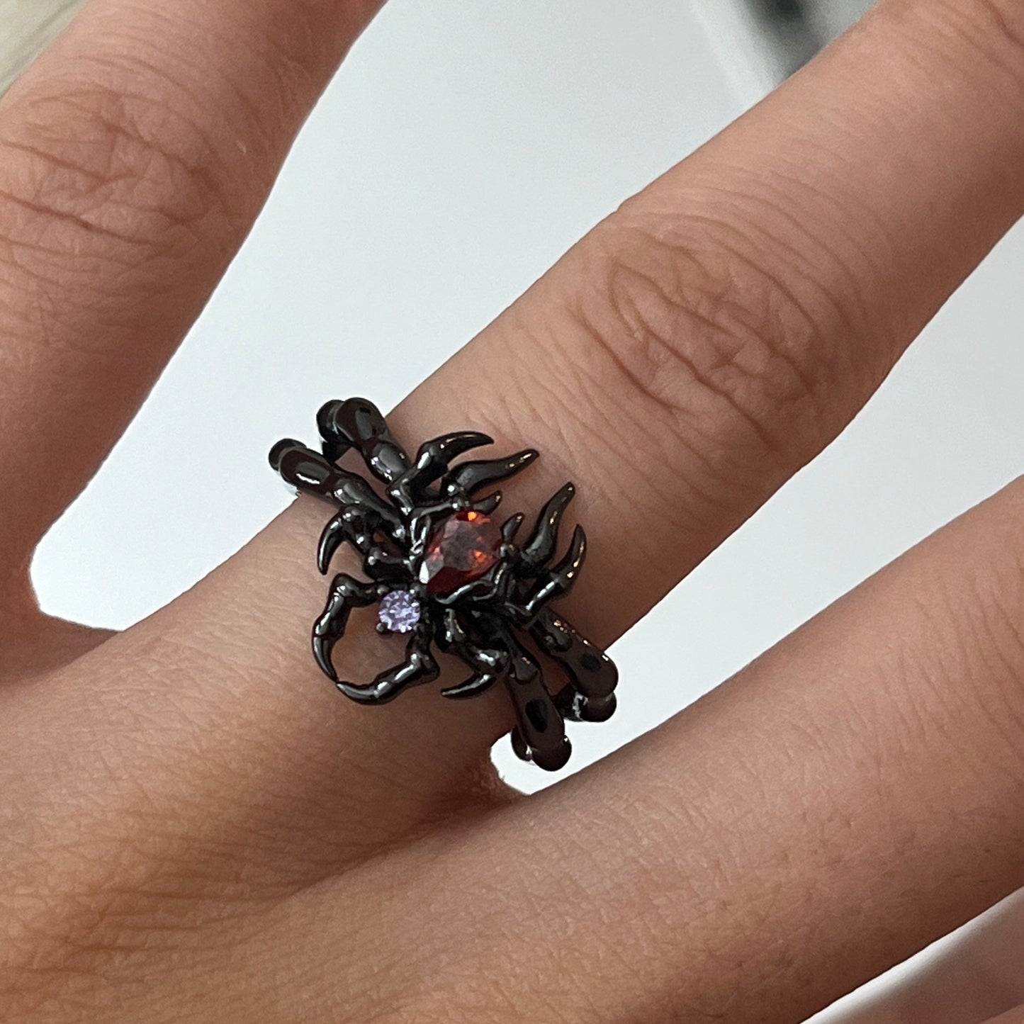 Black Spider Bloodstone Ring